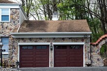 Blue-green algae on the roof of a stone house